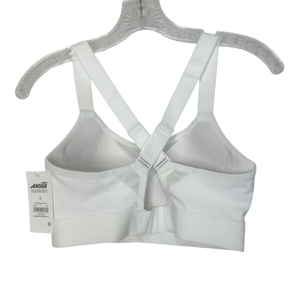 Avia Sports Bra Cross Back Padded White Size Small New - Picture 2 of 8